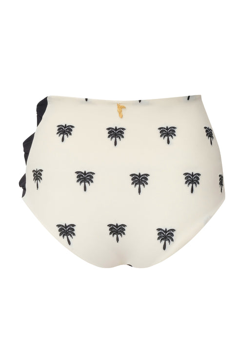 Tejada Embroidered Bottom / Ivory - Black Polka Palms